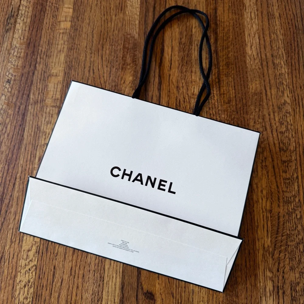 Chanel empty small authentic gift bag with ribbon
